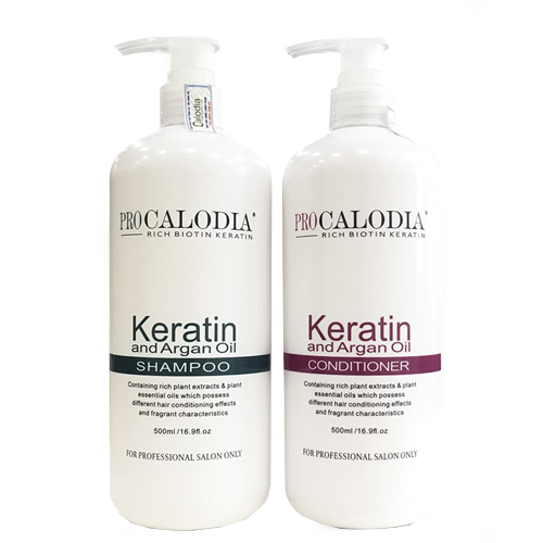 DẦU GỘI XÃ PHỤC HỒI TÓC HƯ TỔN CALODIA KERATIN ARGAN OIL 500ML