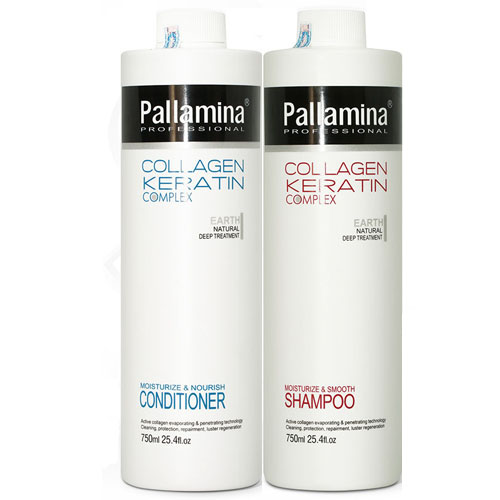 DẦU GỘI XÃ PALLAMINA COLLAGEN KERATIN PHỤC HỒI TÓC 750ML